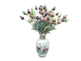 Kunsttak Papaver Bollen – Oranje/ Bruin 64 cm