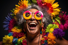 Carnaval/vasteloavend outfit, kunstbloemen haarband