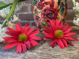 Kunstbloemen zonder steel, zonnehoed rood, diameter 12 cm
