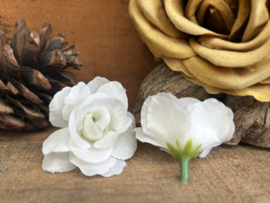 Kunstbloemen roosjes wit, diameter 4 cm