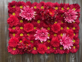 Flowerwall-bloemenmuur paneel 40x60 cm rood/roze