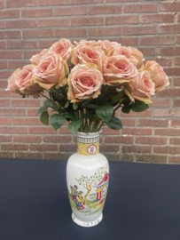 Kunstbloemen rozen taupe met een licht roze tint hoogte 66 cm
