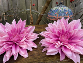 Kunstbloemen dahlia roze, diameter 20 cm
