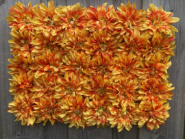 Kunstbloemen dahlia gevlamd oranje, diameter 15 cm