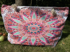 Ibiza Strandtas & Shopper – Mandala Roze (38 x 57 cm)