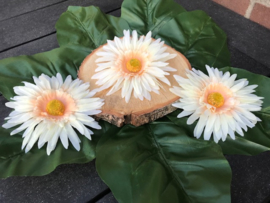 Kunstbloemen, gerbera, lichtgeel/peach 14 cm