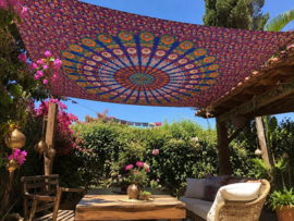 Boho Wandkleed met Pauw Patroon - XXL Mandala Doek 210x240 cm