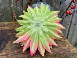 Kunstbloemen dahlia groen/roze diameter 20 cm