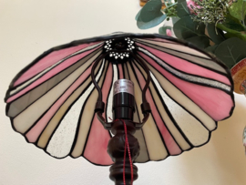 Tiffany tafellamp/bureaulamp roze/beige hoogte 30 cm