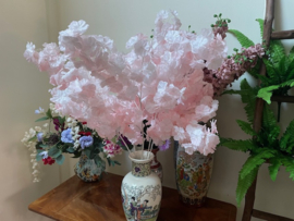 Kunstbloemen bloesem takken licht roze hoogte 96 cm