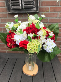 Boeket kunstbloemen met blad