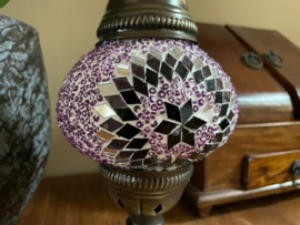 Oosterse glasmozaiek tafellamp roze mozaiek lamp Turkse stijl