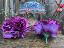 Kunstbloemen anjers paars diameter diameter 9 cm