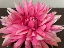 Kunstbloem Dahlia roze zonder steel diameter 15 cm losse bloemkop