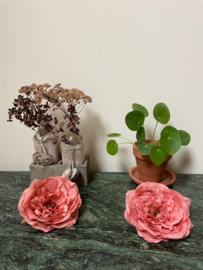 Kunstbloemen zonder steel pioenrozen oud roze, diameter 12 cm
