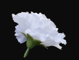 Kunstbloemen anjers wit diameter 9 cm