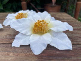 Kunstbloemen clematis wit diameter 12 cm