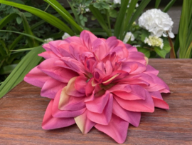 Kunstbloemen zonder steel, dahlia roze/paars diameter 22 cm
