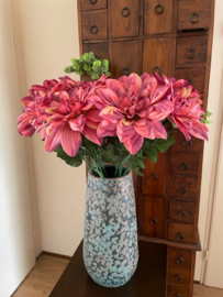 Boeket kunstbloemen dahlia's 22 cm diversen kleuren