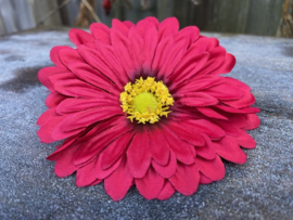 Kunstbloemen gerbera rood, diameter 12 cm