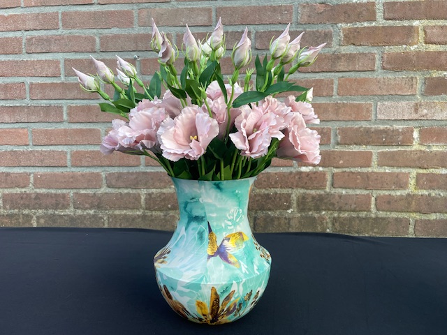 Kunstbloemen lisianthus met knop hoogte 47 cm