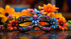 bloemen masker carnaval/vasteloavend