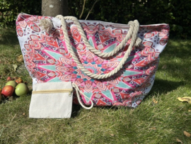 Ibiza Strandtas & Shopper – Mandala Roze (38 x 57 cm)
