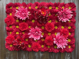 Flowerwall-bloemenmuur paneel 40x60 cm rood/roze