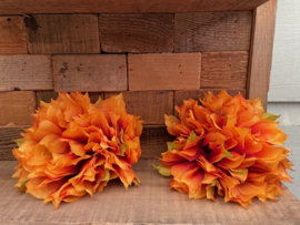 Kunstbloemen dahlia oranje/rood diameter 15 cm