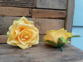 Kunstbloemen roosjes oranje diameter 7 cm