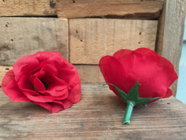 Kunstbloemen roosjes rood diameter 5 cm