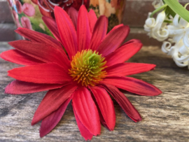 Kunstbloemen zonder steel, zonnehoed rood, diameter 12 cm