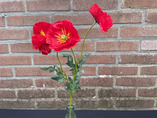 Kunstbloemen klaprozen/klaproos hoogte 46 cm