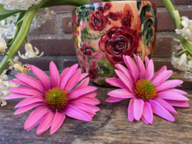 Kunstbloemen zonnehoed roze, diameter 12 cm