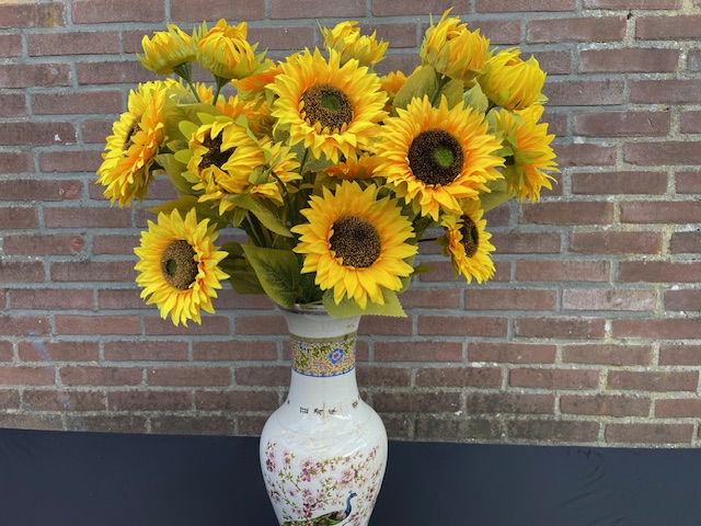 Kunstbloemen zonnebloemen hoogte 85 cm diameter 15 cm