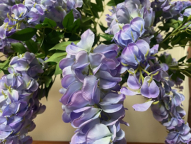 Kunstbloemen goudenregen paars, 3 bloemenslingers