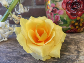 Kunstbloemen rozen geel diameter 8.5 cm