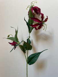 Kunstbloem/kunsttak Gloriosa rood, hoogte 77 cm