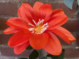 Kunstbloemen dahlia oranje diameter 15 cm