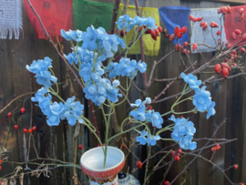 Kunstbloemen boterbloem blauw hoogte 60 cm