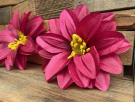 Kunstbloemen dahlia Bordeaux rood diameter 12 cm