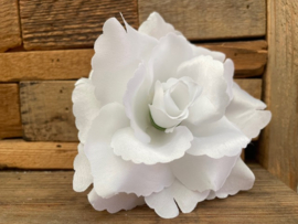 Kunstbloemen witte rozen, diameter 10 cm bruiloft/trouwerij bloemen