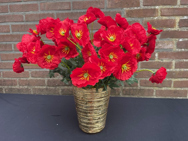 Kunstbloemen klaprozen/klaproos hoogte 46 cm