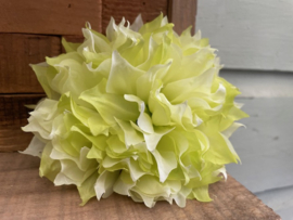 Kunstbloemen dahlia creme/groen diameter 15 cm
