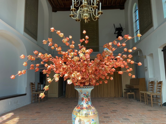 Kunstbloemen/kunsttakken lampionplant tak hoogte 94 cm