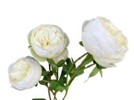 Kunstbloem Witte Ranonkel op steel 62 cm