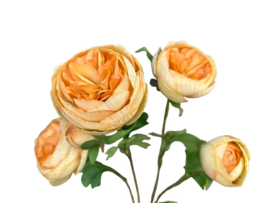 Kunstbloem Ranonkel Peach / Perzik op steel 62 cm