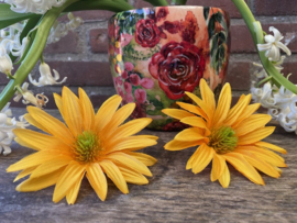 Kunstbloemen, zonnehoed geel, diameter 12 cm