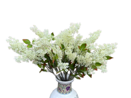 Kunsttak Sering wit in knop - Kunstbloem op steel 60 cm