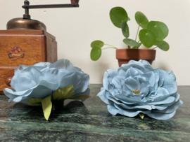 Kunstbloemen zonder steel pioenrozen herfst blauw, diameter 12 cm